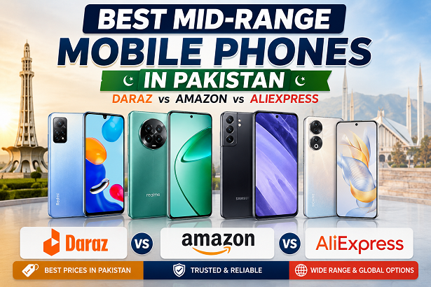 Best Mobile Phones Under Rs. 50,000 in Pakistan 2025 — Daraz vs Amazon vs AliExpress