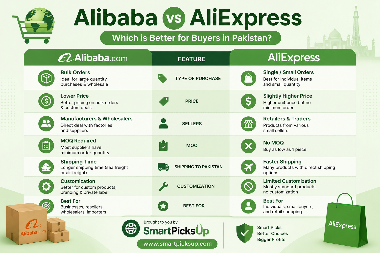 Alibaba vs AliExpress — complete comparison for Pakistani buyers